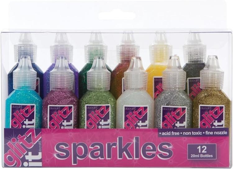 DoCrafts Glitz It Glitter Glue Sparkles 12-er Set