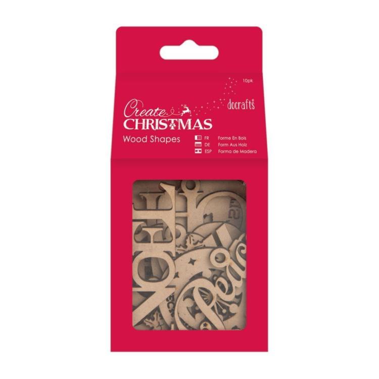 Docrafts Create Christmas Wood Shapes Words PMA174910