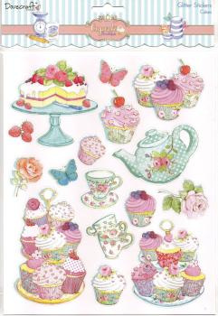 Dovecraft A4 Glittered Stickers Cakes