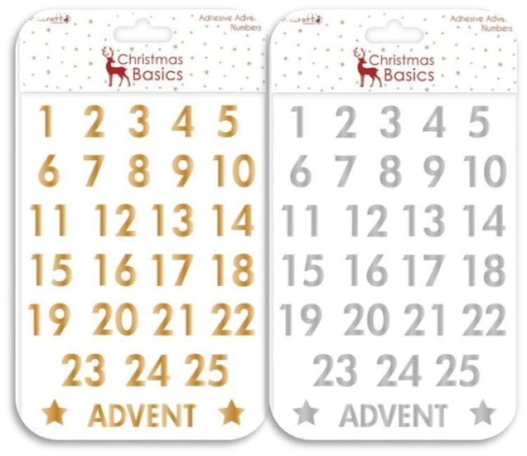 Dovecraft Christmas Basics Advent Numbers Stickers Set