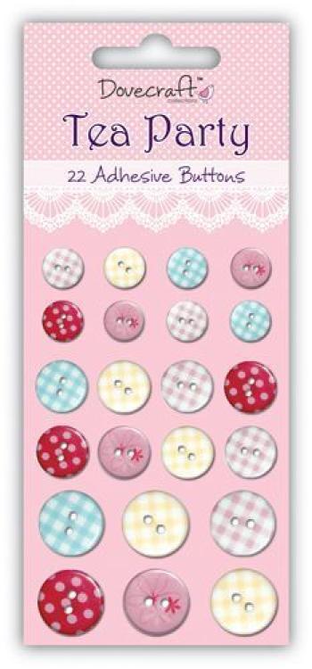 Dovecraft Tea Party 22 Adhesive Buttons