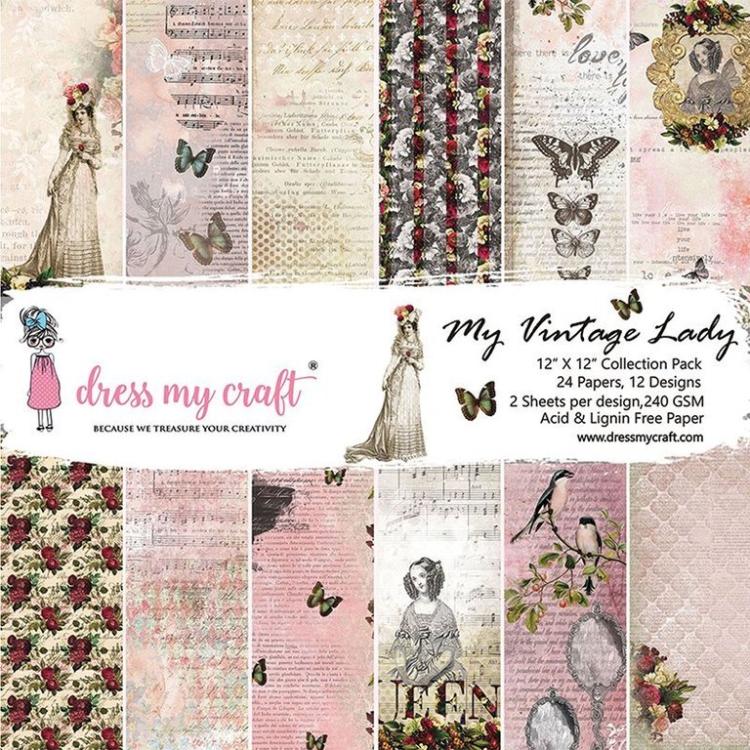 Dress My Craft 12x12 Paper Pad My Vintage Lady