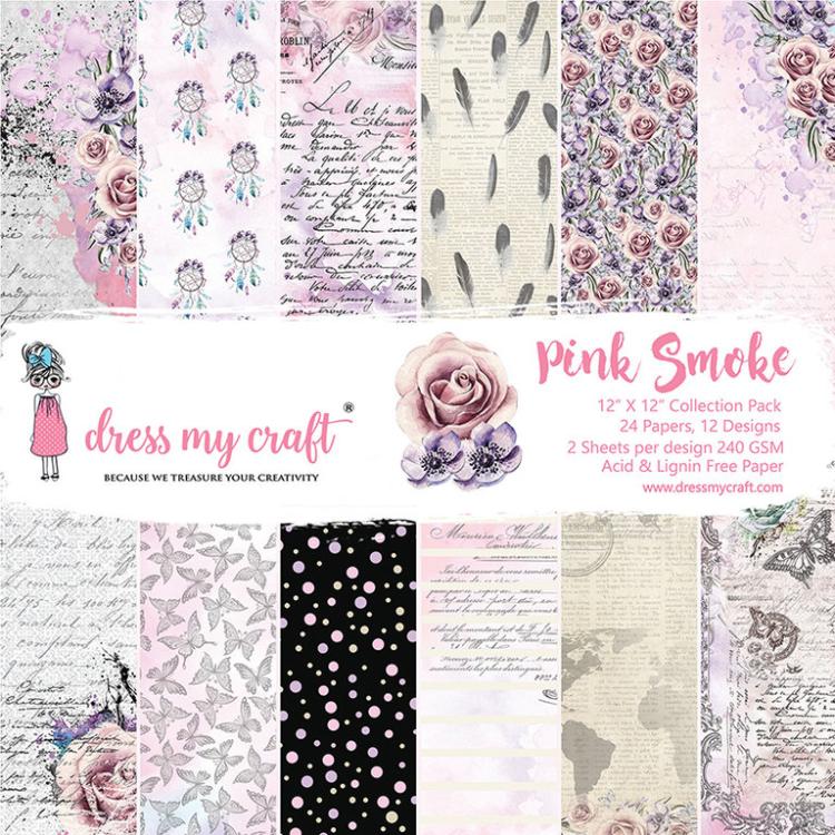Dress My Craft 12x12 Paper Pad Pink Smoke