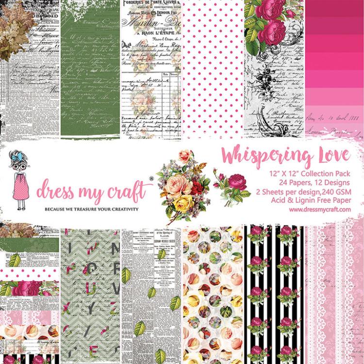 Dress My Craft 12x12 Paper Pad Whispering Love
