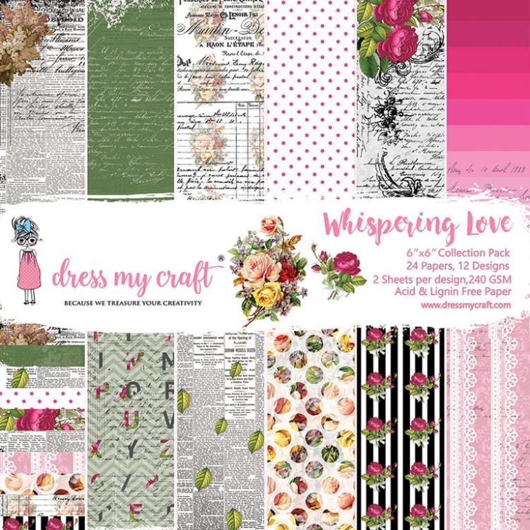 Dress My Craft 6x6 Paper Pad Whispering Love
