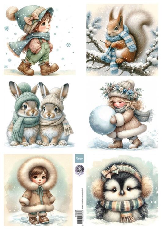 FB2504 Marianne Design Decoupage Sheet A4 by Fairybells Cosy Winter
