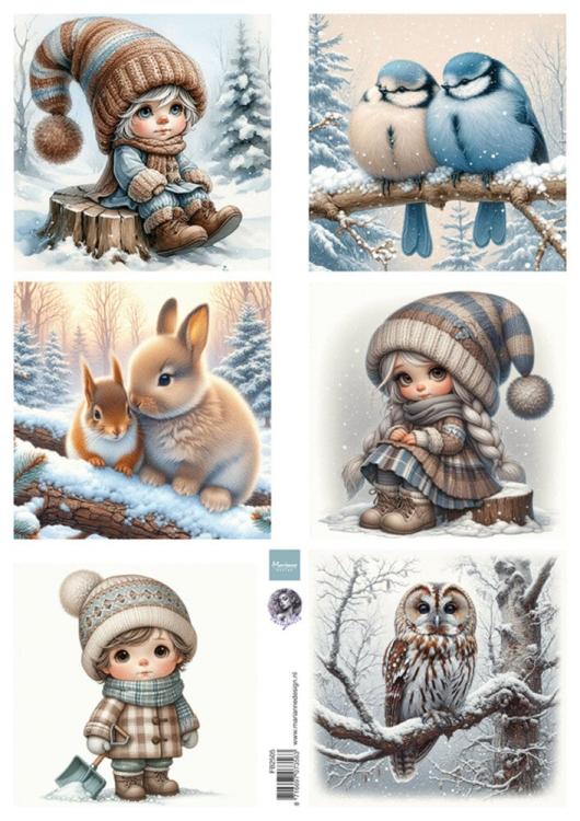 FB2505 Marianne Design Decoupage Sheet A4 by Fairybells Dreamy Winter