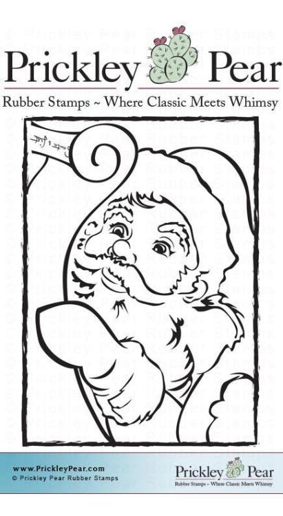 Prickley Pear Cling Stamps Santa Checking His List