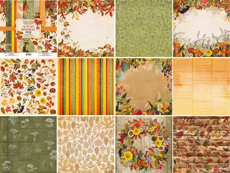 Fabrika Decoru 12x12 Paper Pack Autumn Botanical Diary