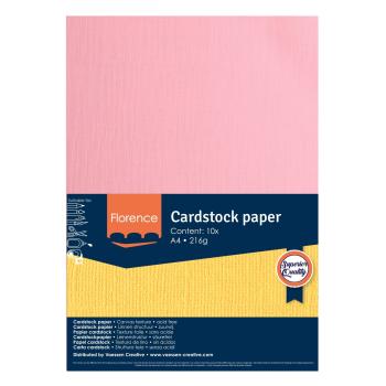 Florence A4 Canvas Texture Cardstock Rose 216 gr