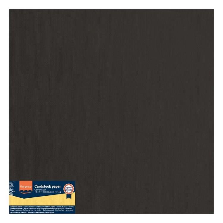 Florence 12X12 Cardstock Black #096