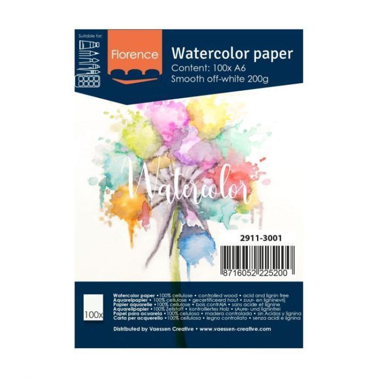 Florence Watercolor A6 Paper White Smooth #3001