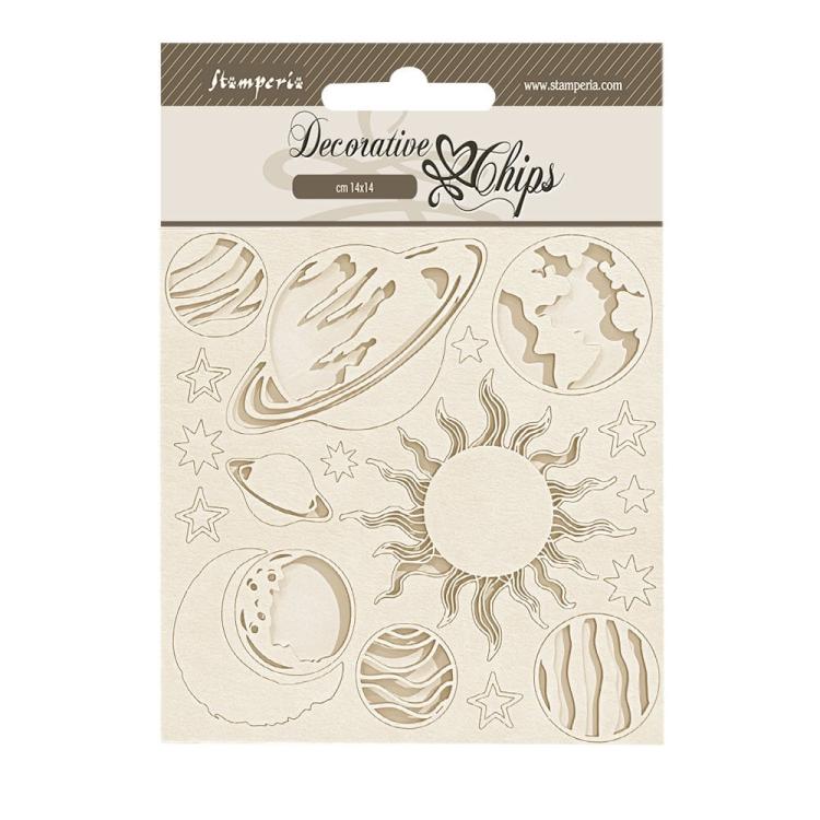 SCB223 Stamperia Fortune Decorative Chips Planets