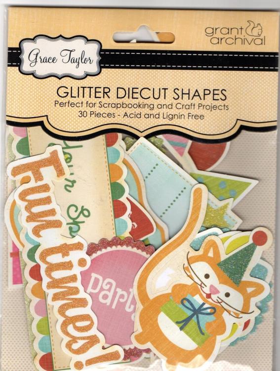 Grace Taylor Glitter Diecut Shapes Partytime