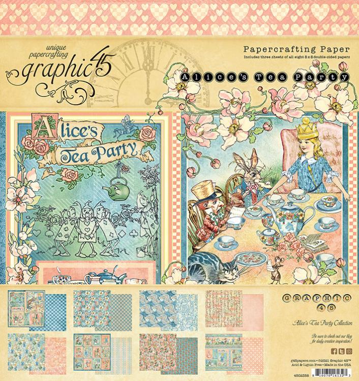 Graphic 45 Alice's Tea Party 8x8 Pad (4502358)