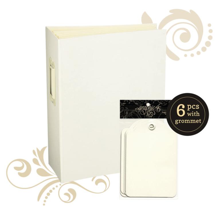 Graphic 45 Rectangle Tag & Pocket Album - Ivory (4501518)