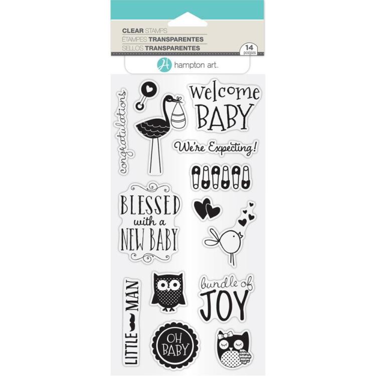 Hampton Art Janet Dunn Clear Stamps New Baby #SC0774