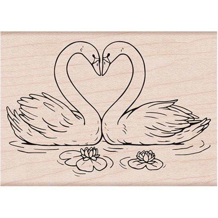 Hero Arts Mounted Rubber Stamp Loving Swans