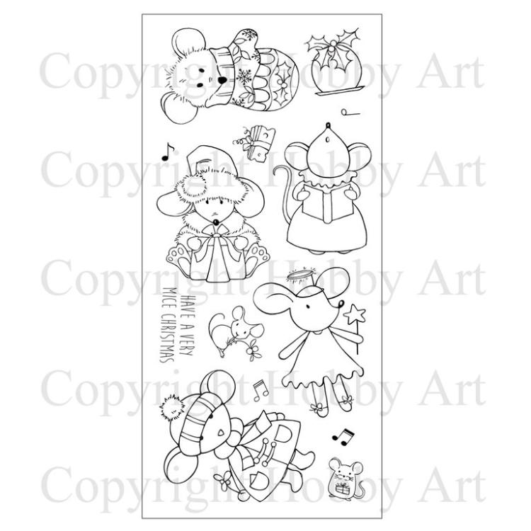 Hobby Art Clear Stamps Have a Mice Christmas! CS103D