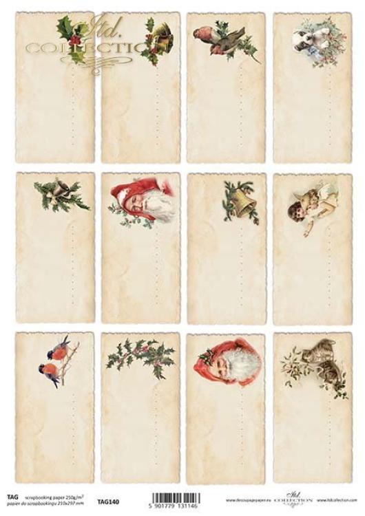 ITD Collection Christmas Labels A4 Scrapbooking Paper TAG0140