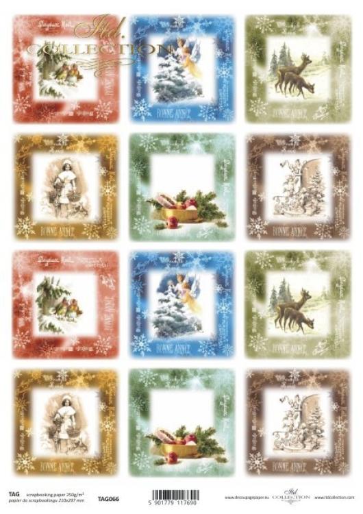 ITD Collection Christmas Time A4 Scrapbooking Paper TAG0066