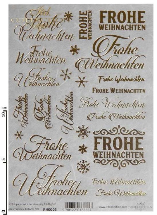 ITD A5 Rice Paper Frohe Weihnachten Hot Foil Gold #05