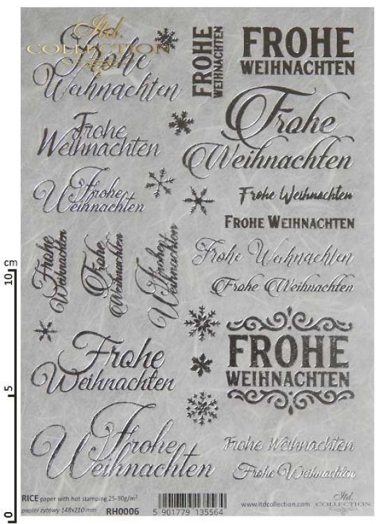 ITD A5 Rice Paper Frohe Weihnachten Hot Foil Silver #06