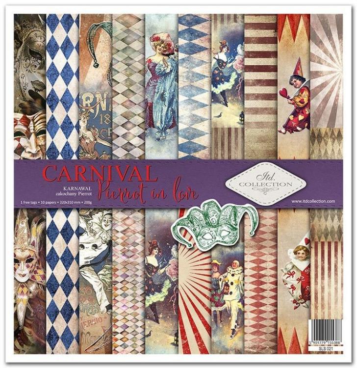 SLS021 ITD Collection 12x12 Paper Pad Carnival Pierrot in Love