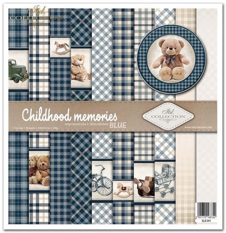 SLS041 ITD Collection 12x12 Paper Pad Childhood memories BLUE