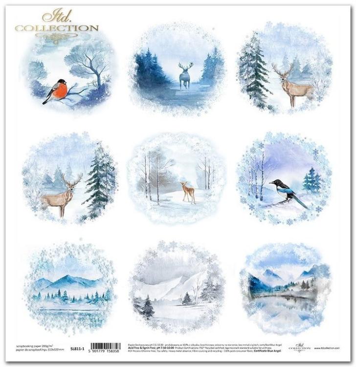 ITD Collection 12x12 Paper Sheet Winter Landscape SL0811