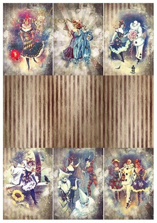 ITD Collection A4 Paper Pack Carnival Pierrot in Love