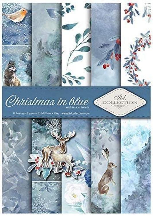 ITD Collection A4 Paper Pack Christmas in Blue