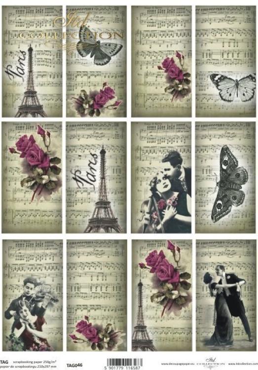 ITD Collection A4 Scrapbooking Paper Retro TAG0046