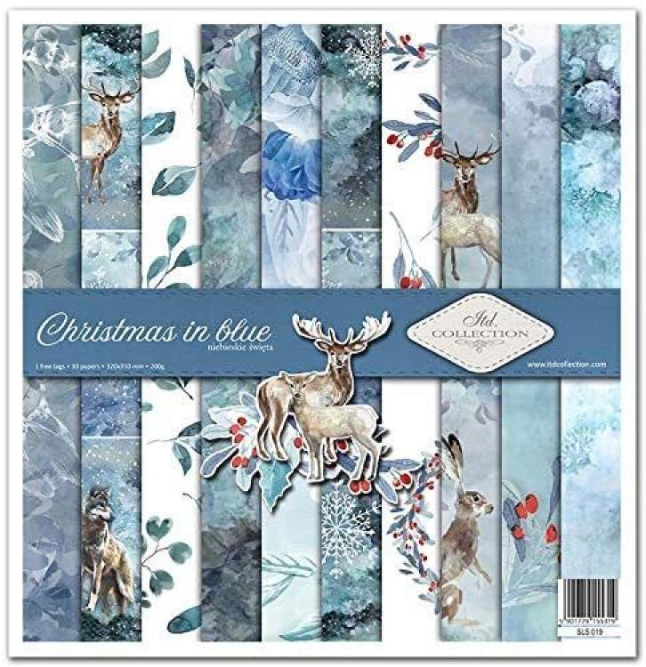 ITD Collection Paper Pad 12x12 Christmas in Blue
