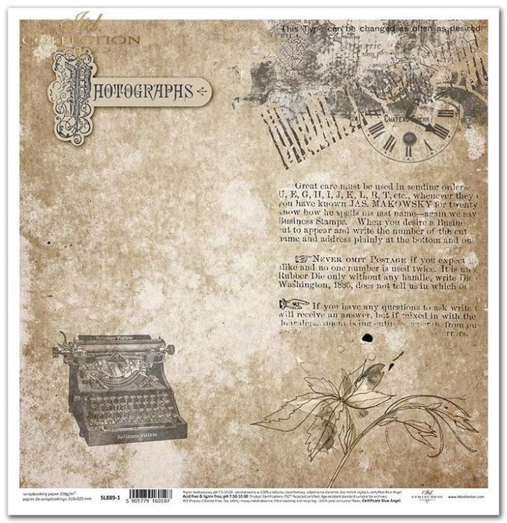 ITD Collection  Paper Pad 12x12 Secrets Old Journal