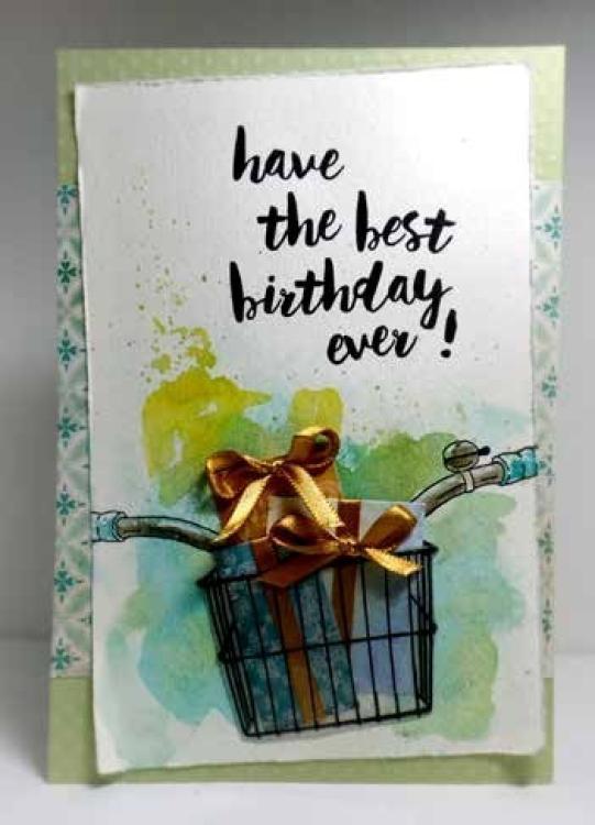 Impression Obsession Cling Stamp Vintage Bicycle Wire Basket