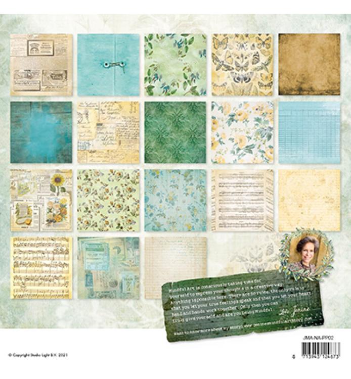 Jenine´s Mindful Art 8x8 Paper Pad Vintage Background New Awakening #02