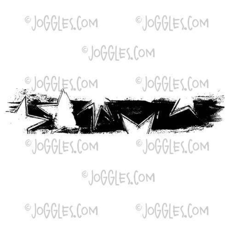 Joggles Cling Mounted Stamp Grunge Stars Border