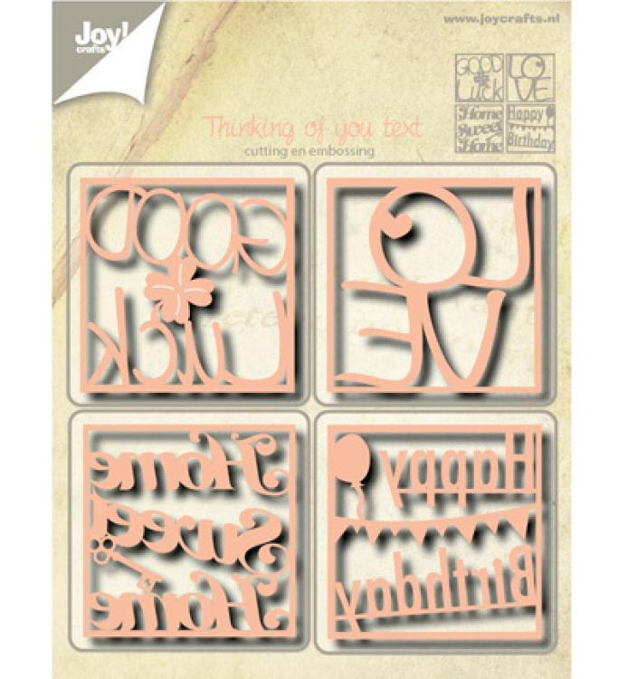 Joy!Crafts Präge- und Stanzschablone Thinking of you Texte