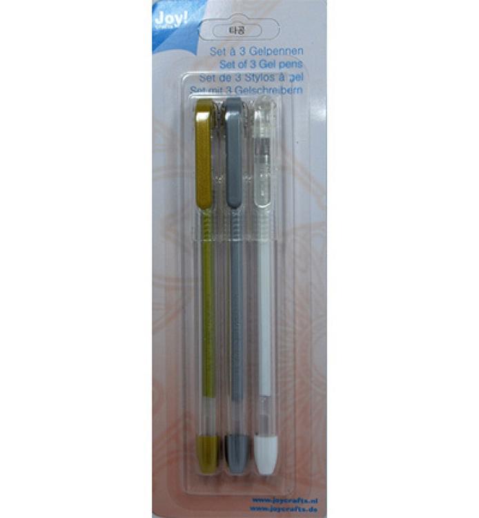 Joy Crafts Gel Pens Gold Silver White