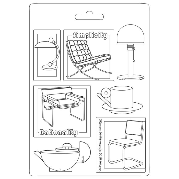 Stamperia A5 Soft Mould Bauhaus Chairs #5627