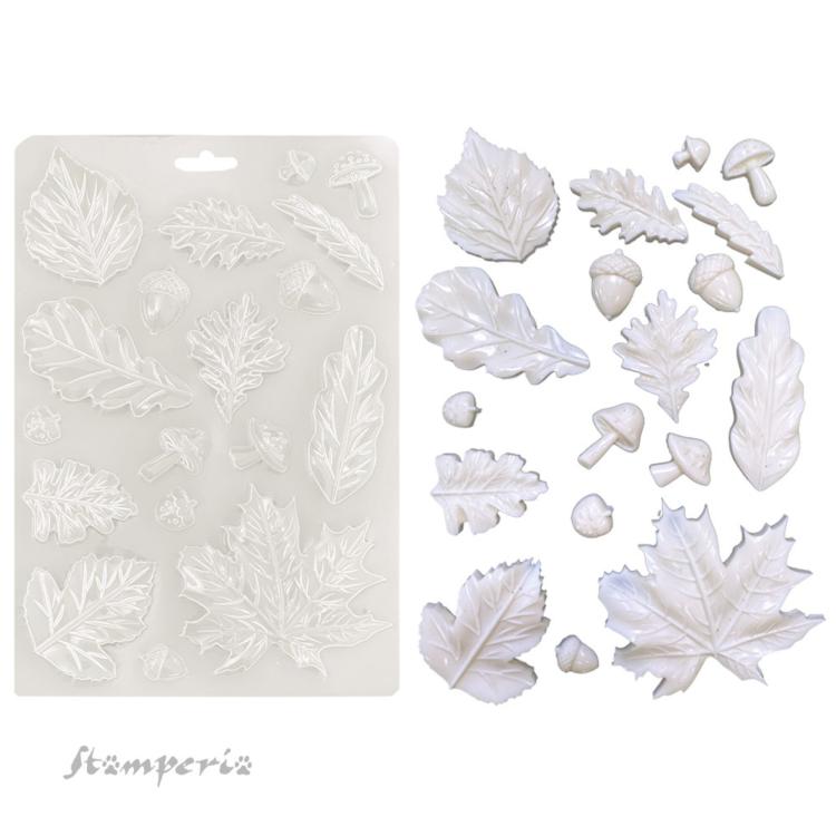 K3PTA5676 Stamperia Whispering Woods A5 Soft Mould Leaves