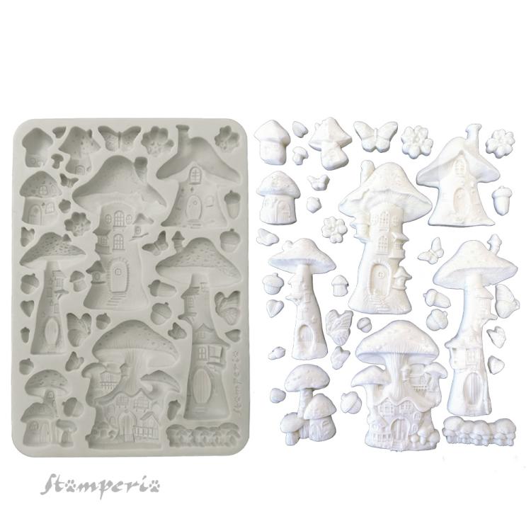 KACMA574 Stamperia Hidden Grove A5 Silicone Mould Mushroom House