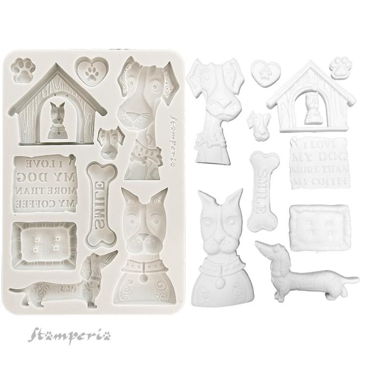 KACMA590 Stamperia Furry Friends A5 Silicone Mould I Love My Dog