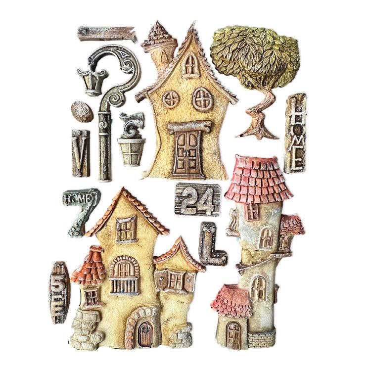 KACMA592 Stamperia Furry Friends A5 Silicone Mould Houses