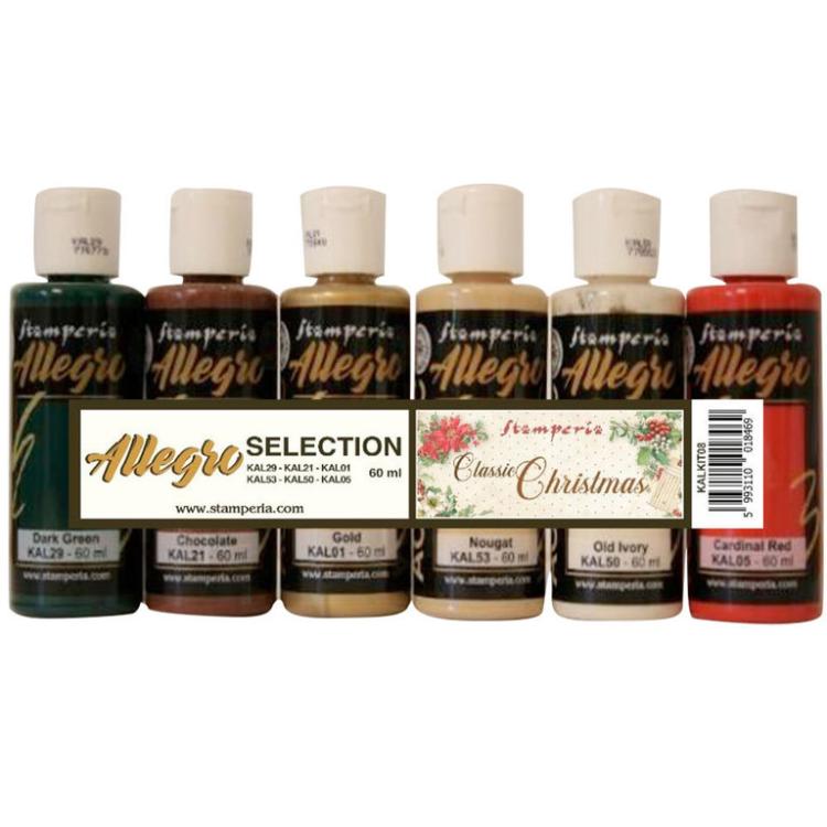 Stamperia Kit 6 Allegro Colors Classic Christmas KIT08