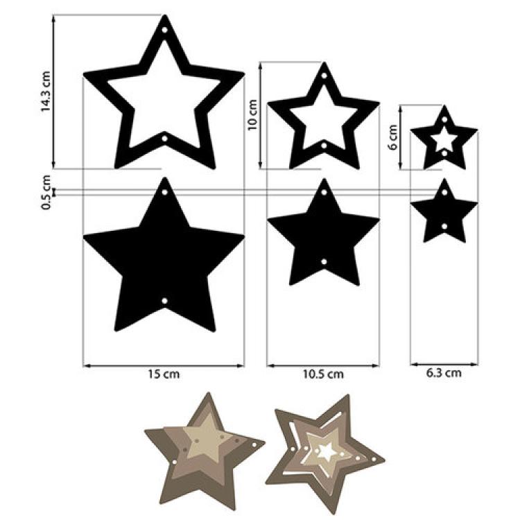KLSM62 Stamperia The Owl's House MDF Crafty Shapes Blanks Stars