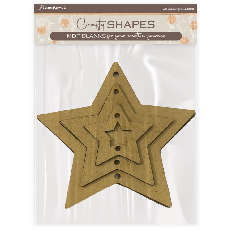 KLSM62 Stamperia The Owl's House MDF Crafty Shapes Blanks Stars