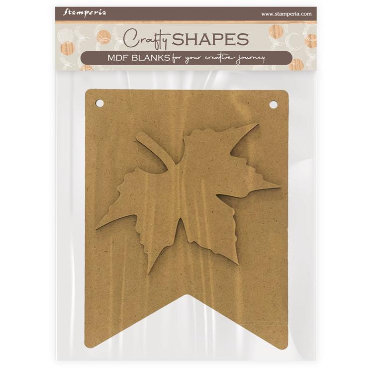 KLSM65 Stamperia Whispering Woods MDF Crafty Shapes Blanks Leaf