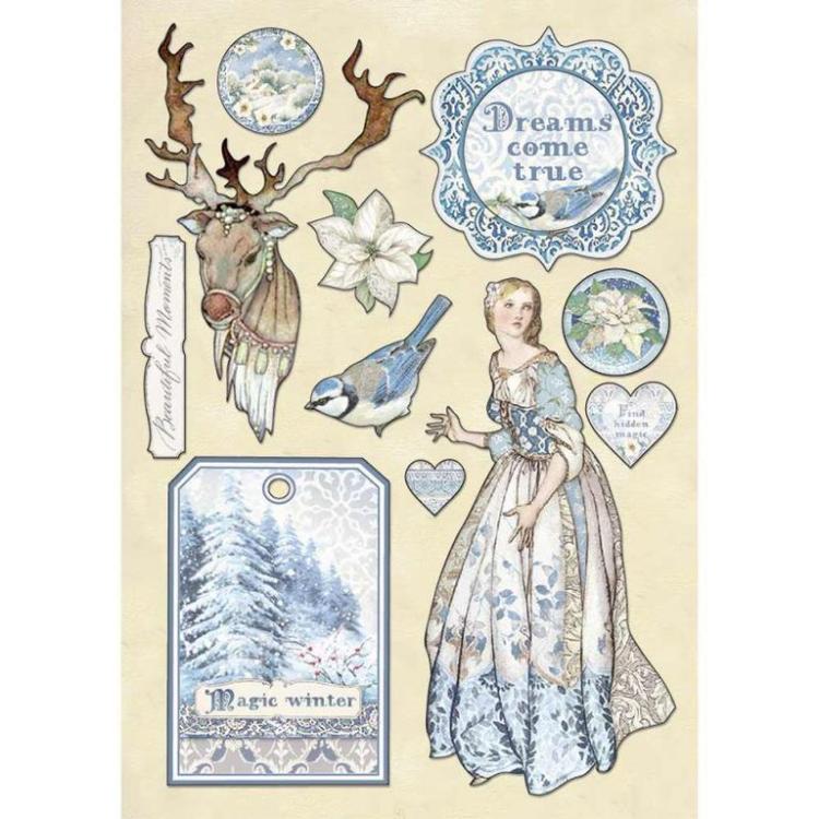 Stamperia Wooden Shape A5 Colored Magic Winter #80
